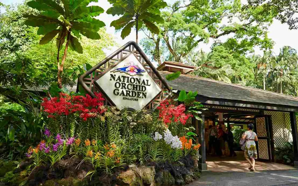 Entrance to National Orchid Garden in Singapore Botanic Garden