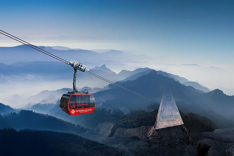 World record holder cable car in Fansipan Mountain