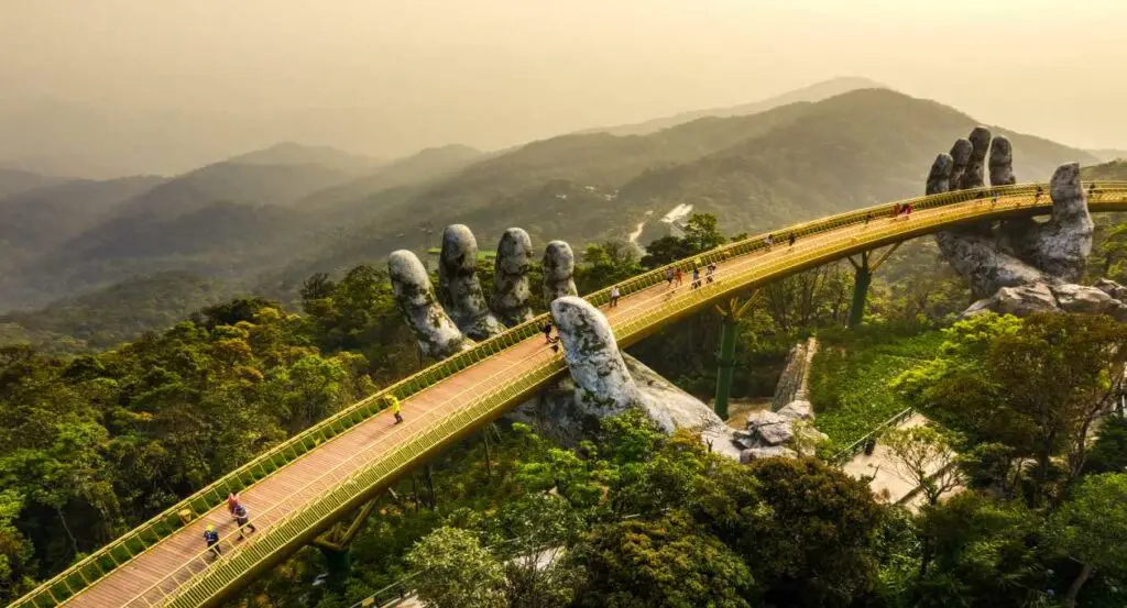 The Golden Hands Bridge in Ba Na Hills