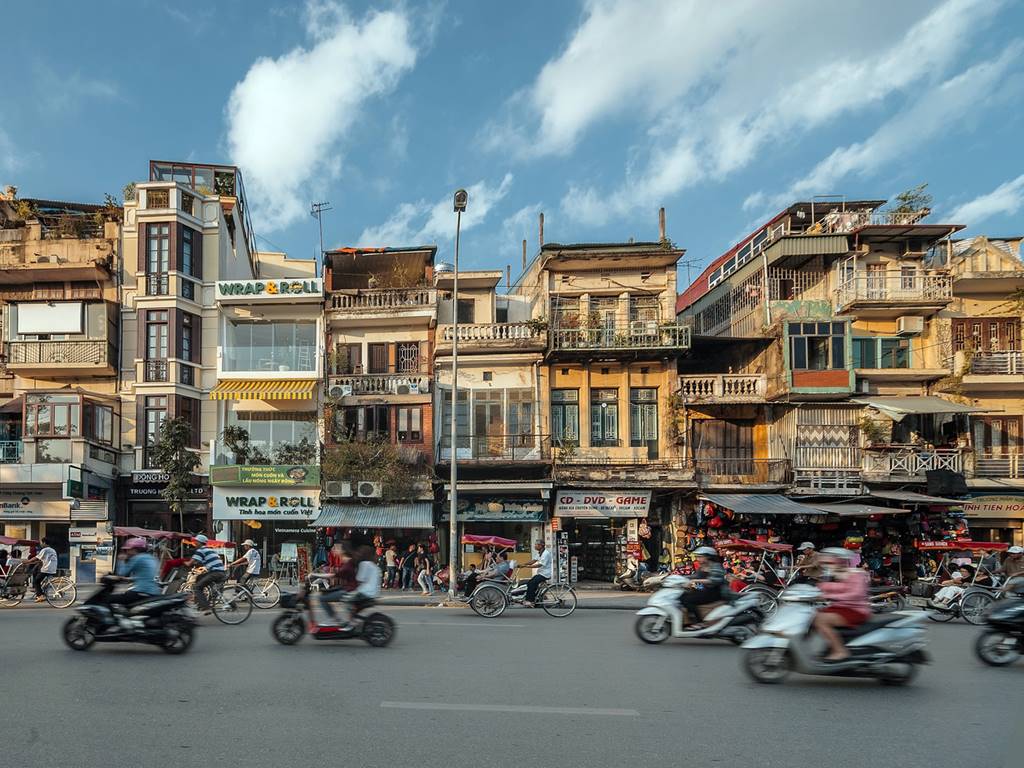 Shop houses in Hanoi Old Quarter