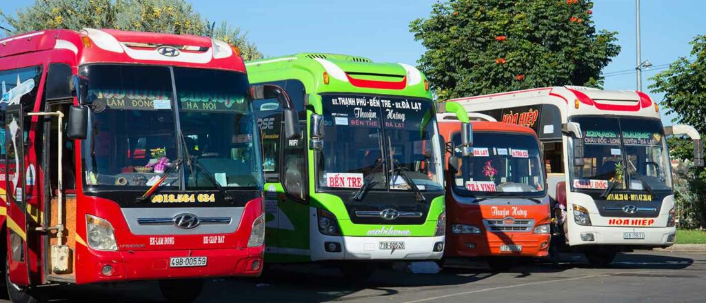Tour buses in Vietnam
