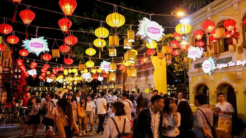 The colorful Night Market in Hoi An