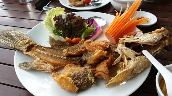 Delicious fried fish at The Loft Restaurant and Bar at Kanchanaburi